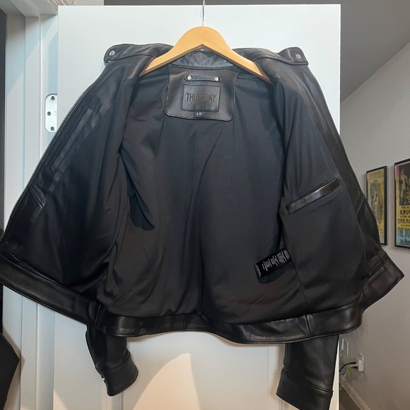 Thursday Boot Company Black Leather Racer Jacket - Picture 2 of 3